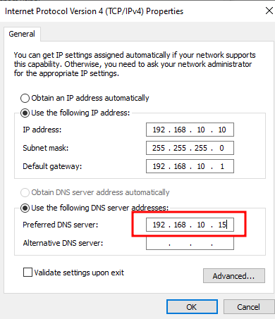Configuring DNS Screenshot 1